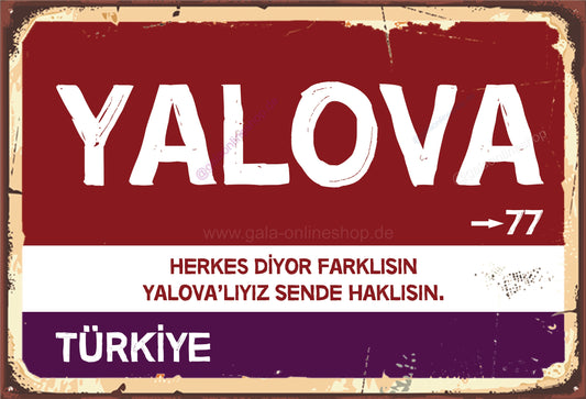 77 Yalova Şehir Tablosu