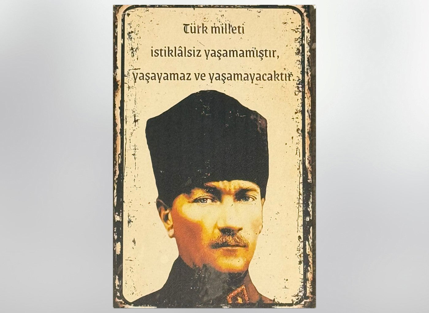 Atatürk Türk Milleti Retro Ahsap Poster