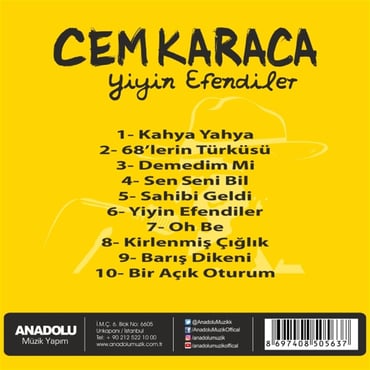 Cem Karaca- Yiyin Efendiler (CD)