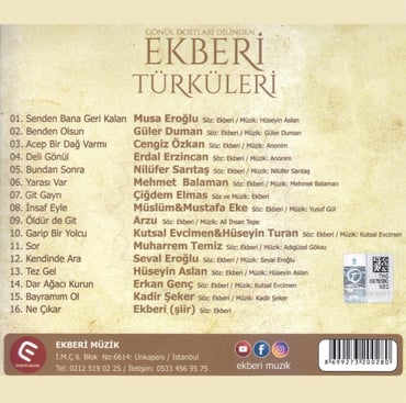 Ekberi Türküleri - Çeşitli Sanatçılar (CD)