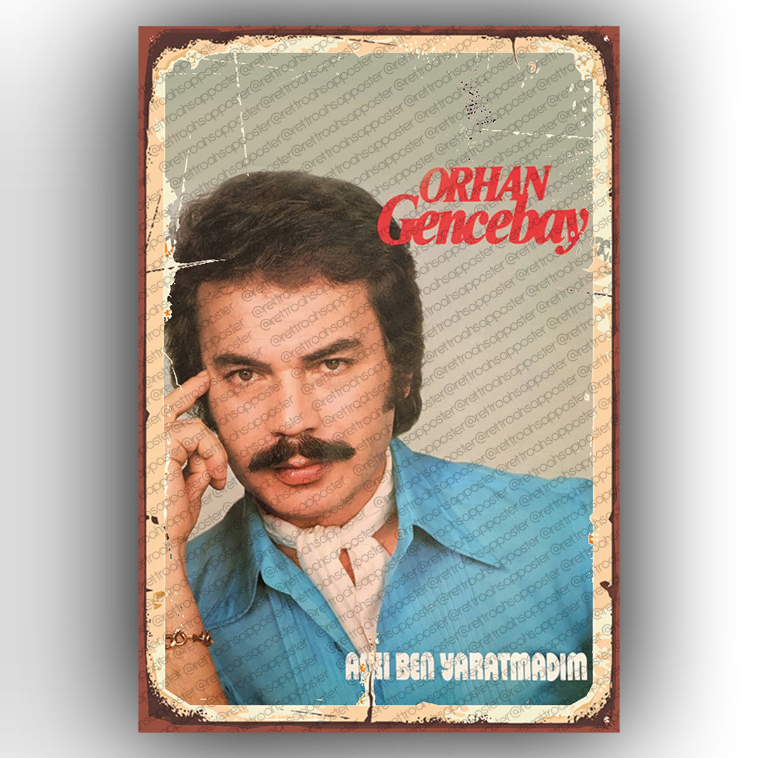 Orhan Gencebay Retro Ahsap Poster