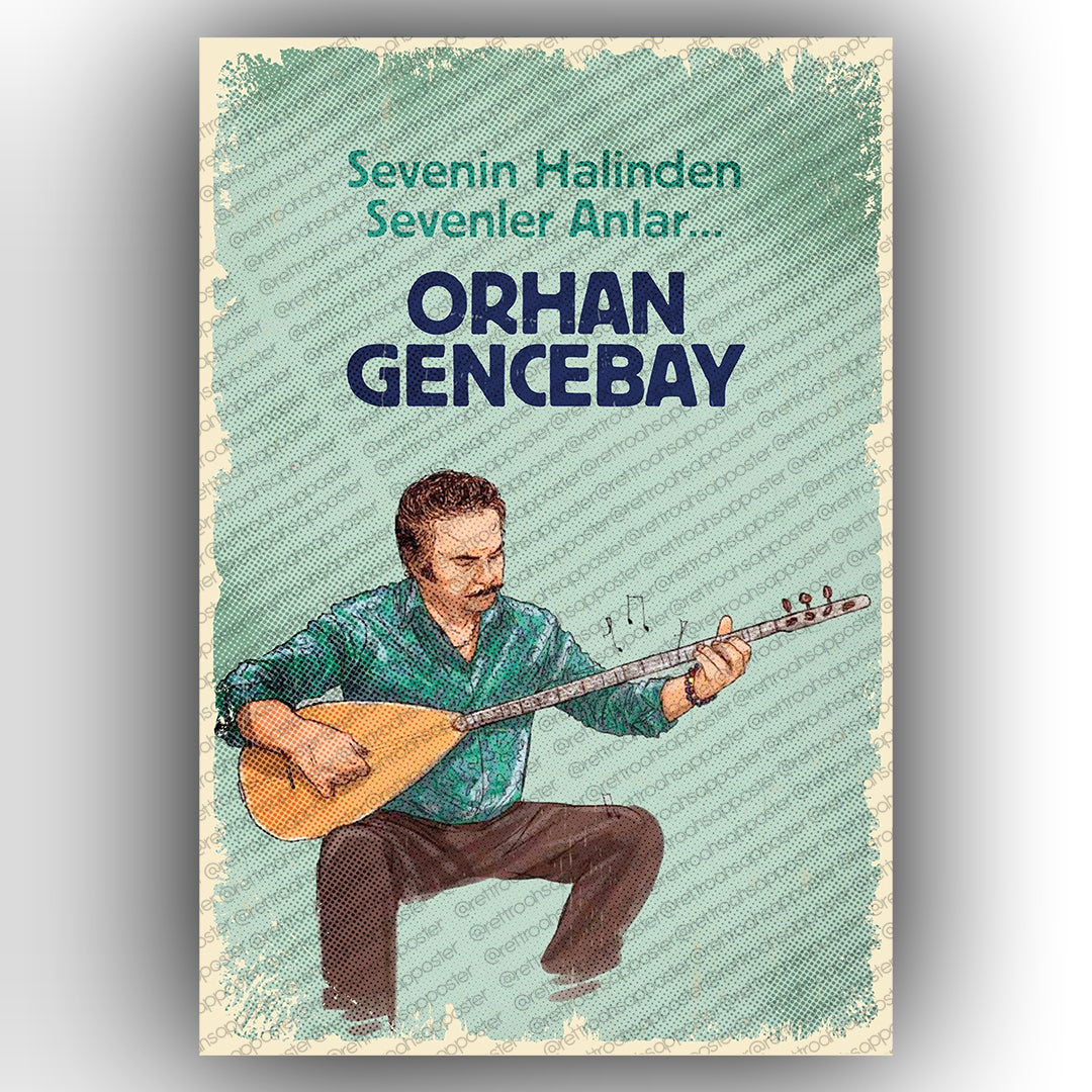 Orhan Gencebay Retro Ahsap Poster