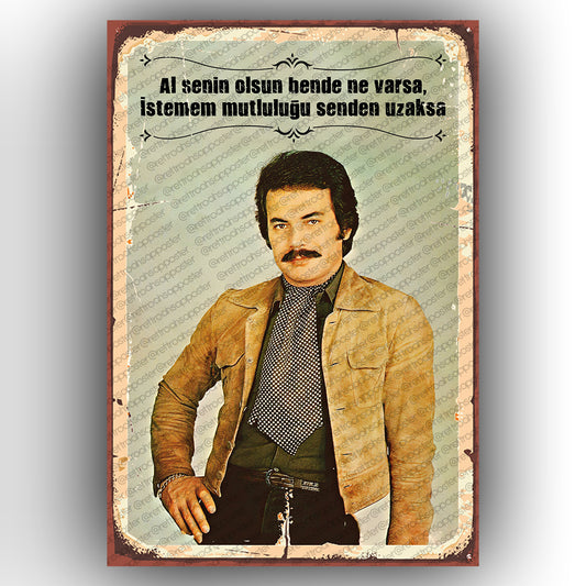 Orhan Gencebay Retro Ahsap Poster