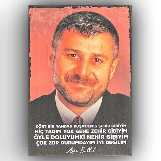 Azer Bülbül Dayanamiyorum Retro Ahsap Poster