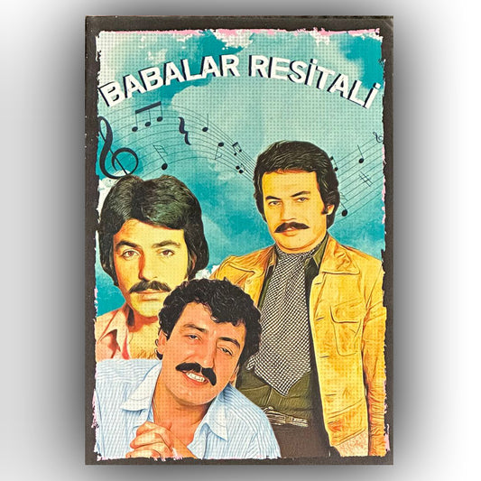 Babalar Resitali Retro Ahsap Poster