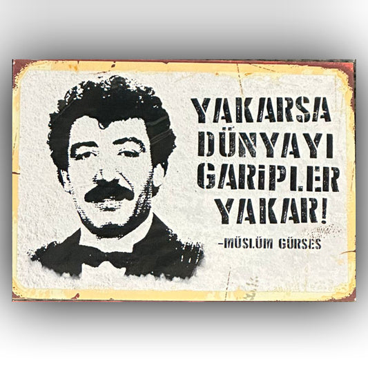 Müslüm Gürses Garipler Retro Ahsap Poster