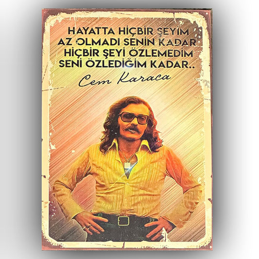 Cem Karaca Cökertme Retro Ahsap Poster