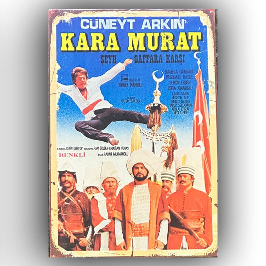Cüneyt Arkin Kara Murat Retro Ahsap Poster