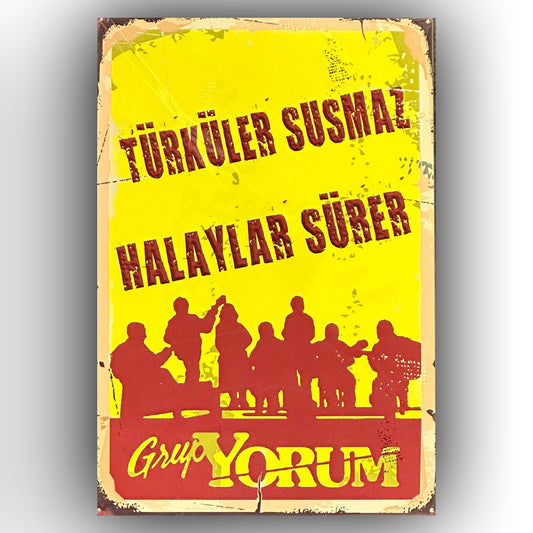 Grup Yorum Retro Ahsap Poster