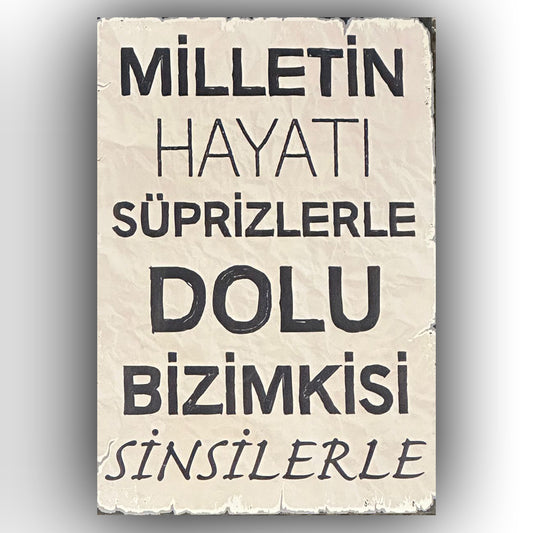 Milettin Hayati Süprizlerle Retro Ahsap Poster