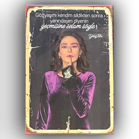 Yildiz Tilbe Delikanlim Retro Ahsap Poster