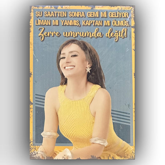 Yildiz Tilbe Zerre Umrumda Degil Retro Ahsap Poster