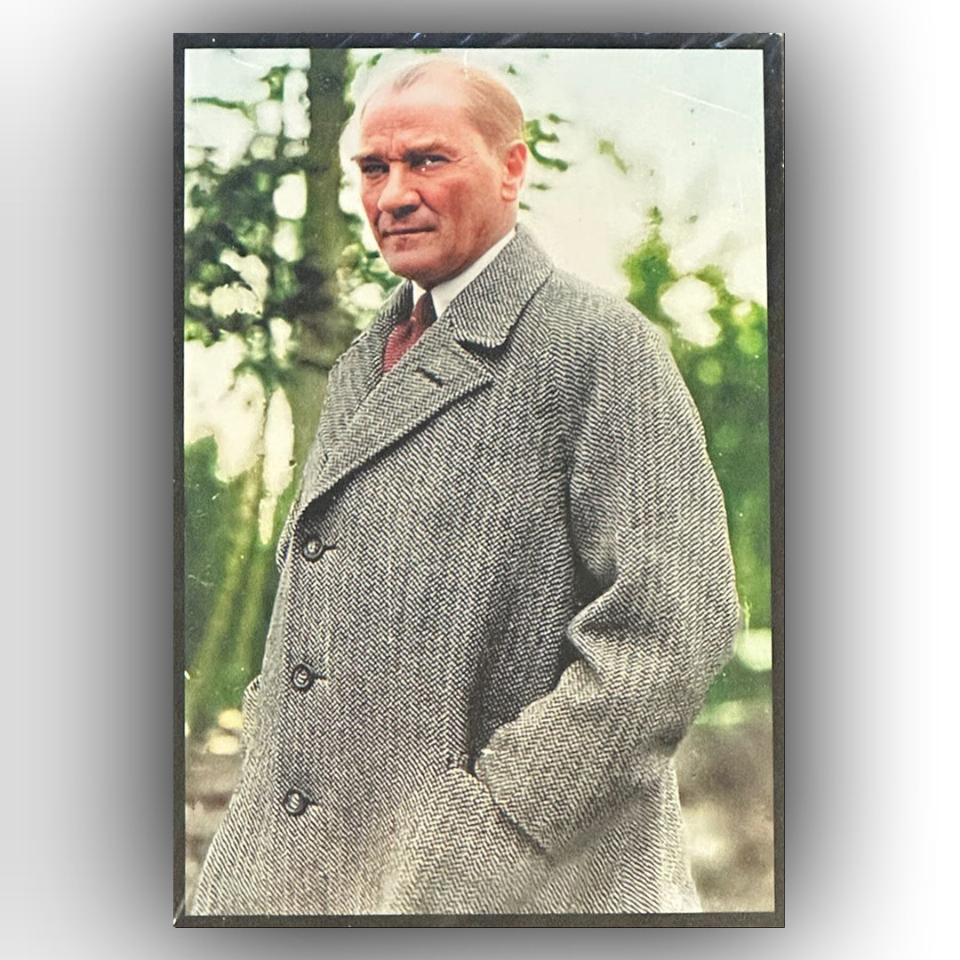 Mustafa Kemal Atatürk Türkiye Retro Ahsap Poster