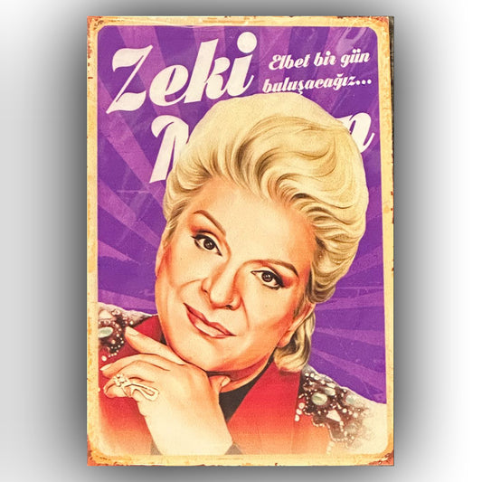 Zeki Müren Elbet Retro Ahsap Poster