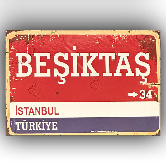 Besiktas Istanbul Retro Ahsap Poster