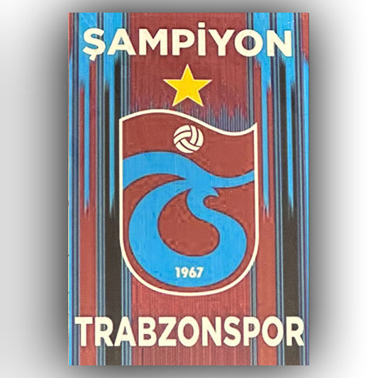Sampiyon Trabzonspor Retro Ahsap Poster