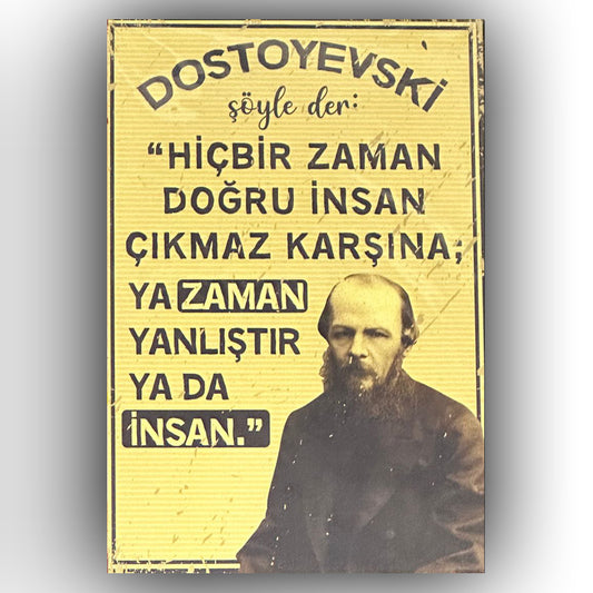 Dostoyevski Retro Ahsap Poster