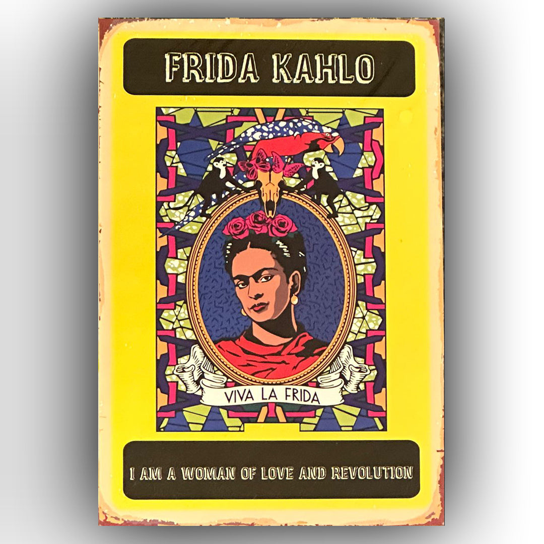 Frida Kahlo Viva Retro Ahsap Poster