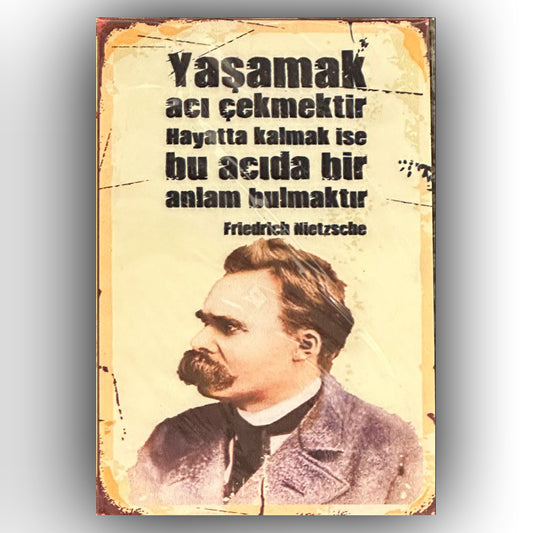 Friedrich Nietzsche Retro Ahsap Poster