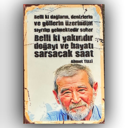 Ahmet Telli Retro Ahsap Poster