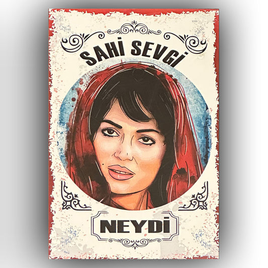 Türkan Soray Sevgi Retro Ahsap Poster