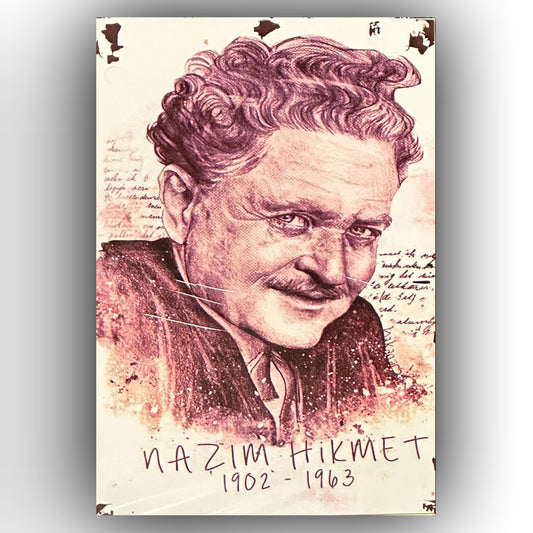 Nazim Hikmet 1963 Retro Ahsap Poster