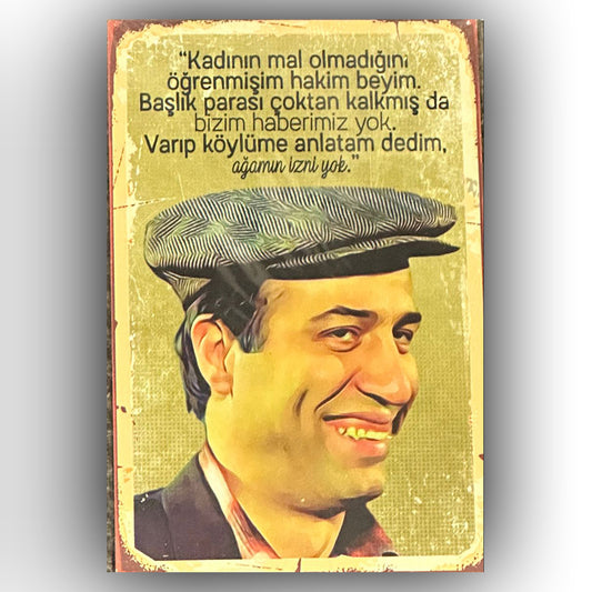 Kemal Sunal Saban Retro Ahsap Poster
