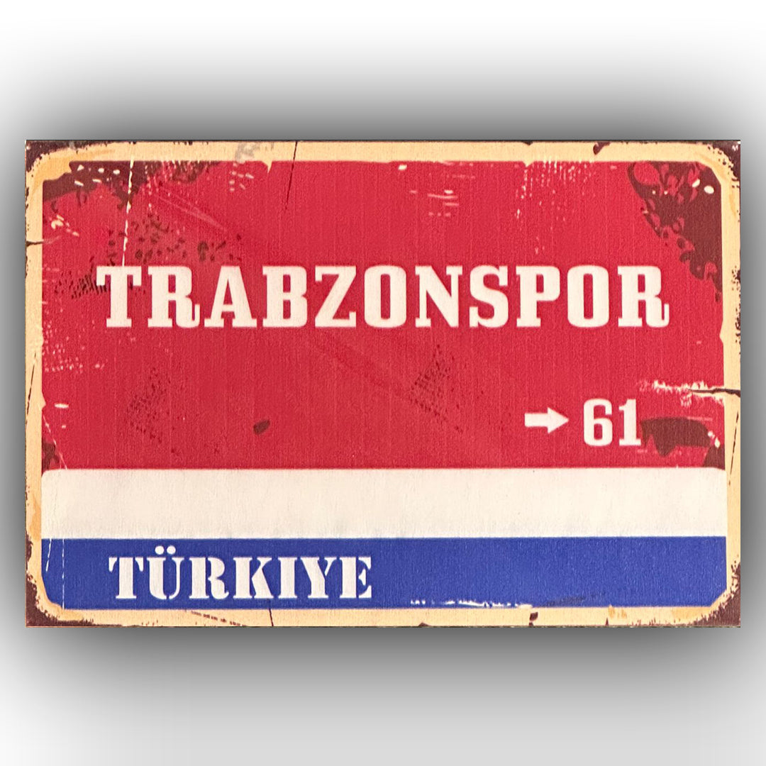Trabzonspor 61 Retro Ahsap Poster