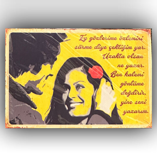Al Yazmalim Türkan Kadir Retro Ahsap Poster
