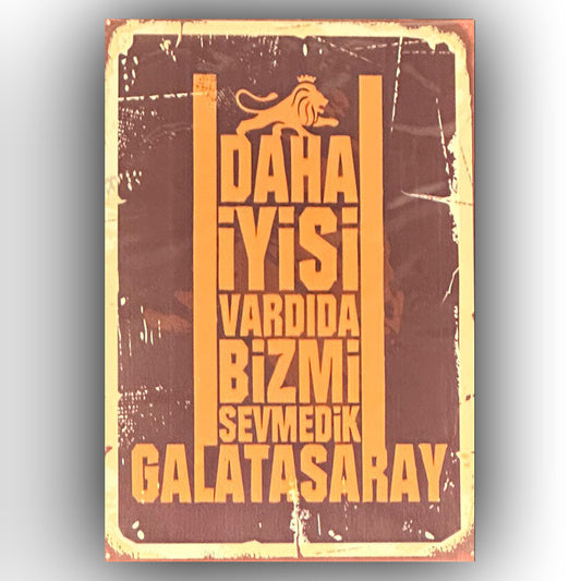 Galatasaray Sevdik Retro Ahsap Poster