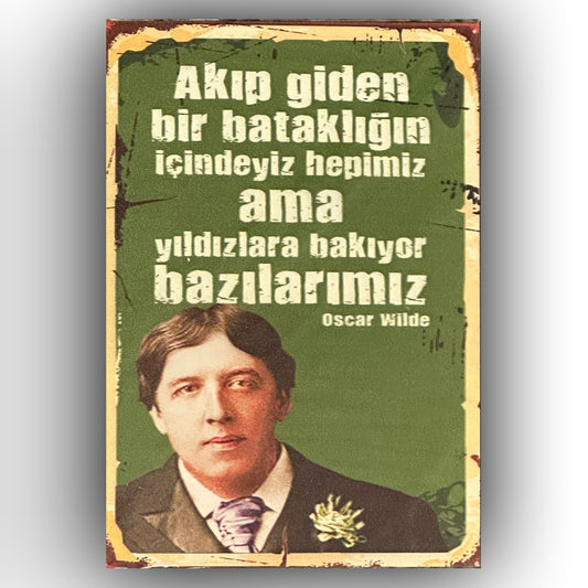 Oscar Wilde Retro Ahsap Poster