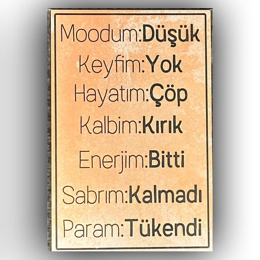 Moodum, Keyfim & Hayatim Retro Ahsap Poster