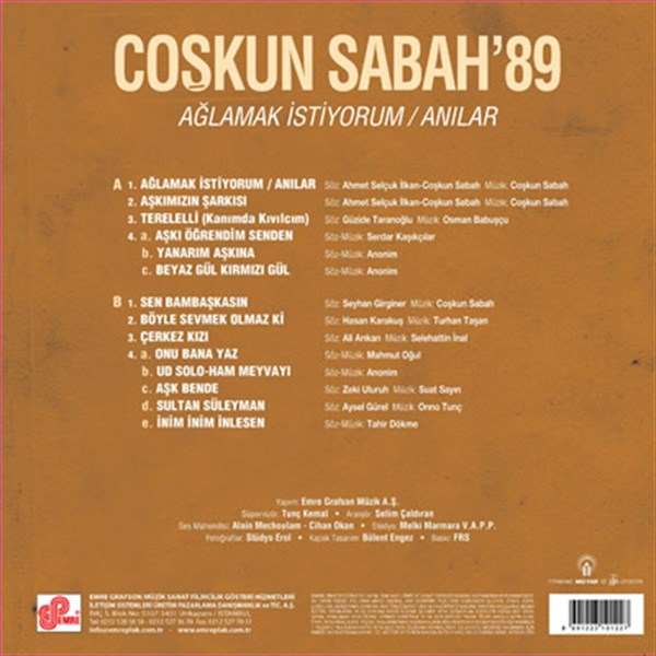 Coskun Sabah - Aglamak Istiyorum Plak ( Schallplatte )