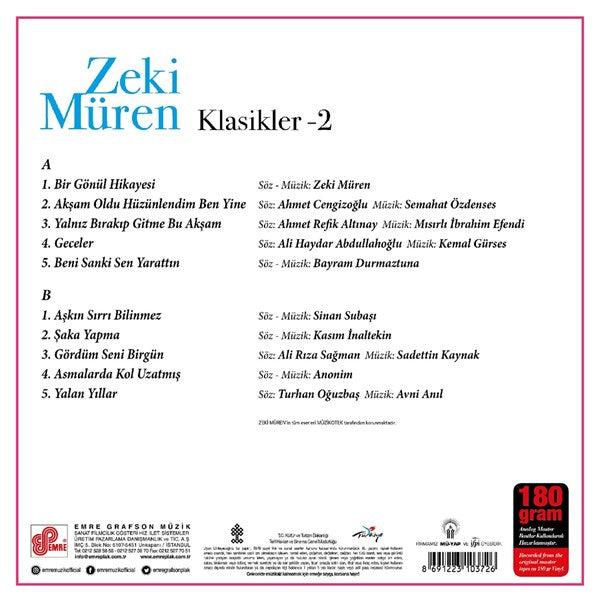 Zeki Müren - Klasikler 2 Plak ( Schallplatte )