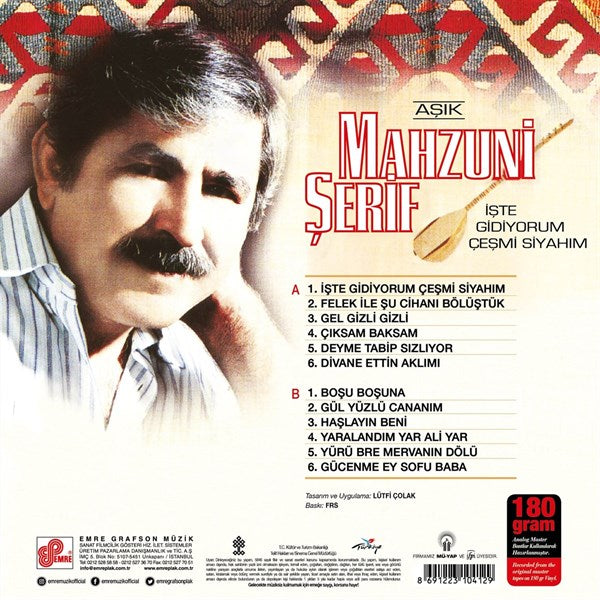 Asik Mahzuni Serif - Iste Gidiyorum Cesmi Siyahim Plak ( Schallplatte )