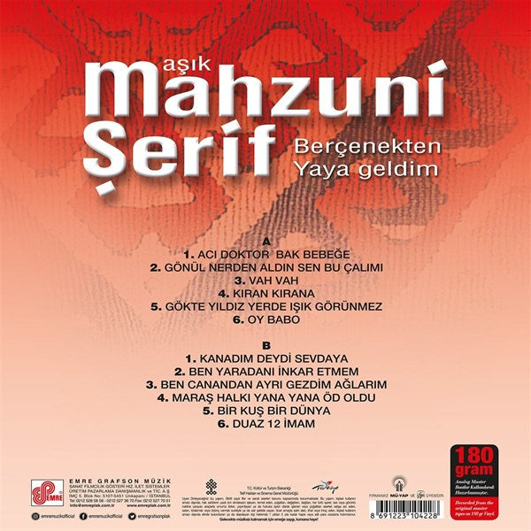Asik Mahzuni Serif - Berçenek'ten Yaya Geldim Plak ( Schallplatte )