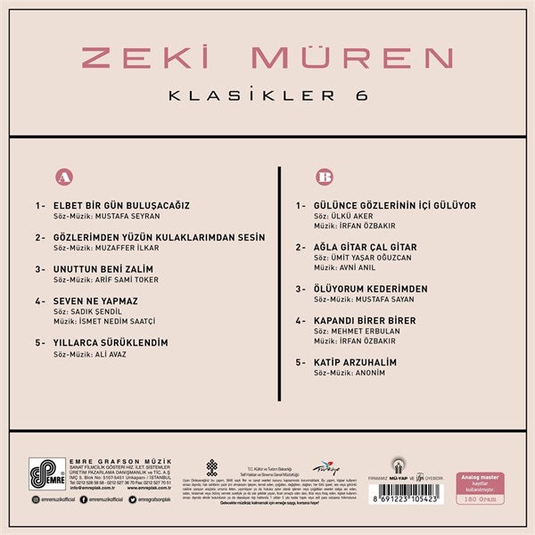 Zeki Müren - Klasikler 6 Plak ( Schallplatte )