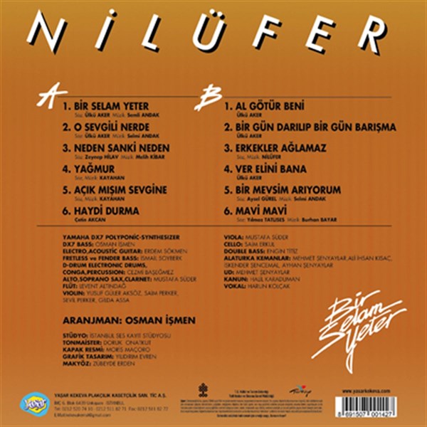 Nilüfer - Bir Selam Yeter Plak ( Schallplatte )