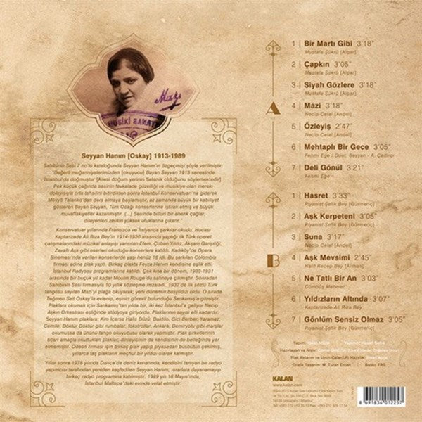 Seyyan Hanim - Tangolar Plak ( Schallplatte )