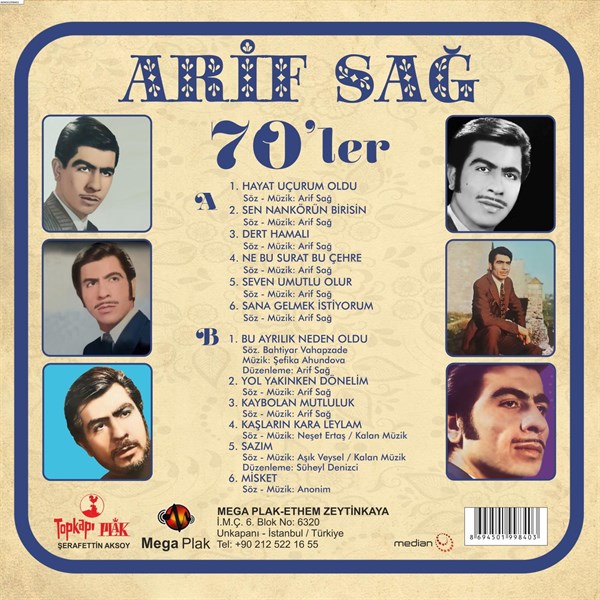 Arif Sağ – 70 ler Plak ( Schallplatte )