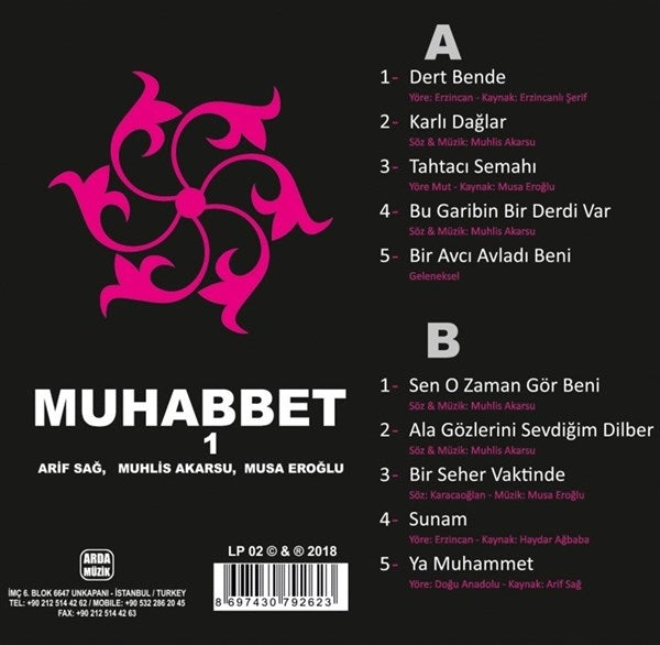 Muhabbet 1 /Muhlis Akarsu, Musa Eroğlu, Arif Sağ, Plak ( Schallplatte )