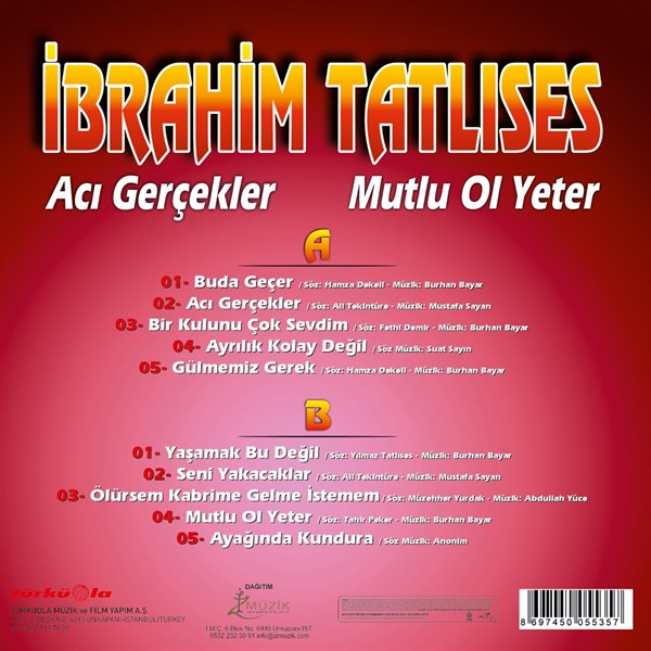 Ibrahim Tatlises - Aci Gercekler Plak ( Schallplatte )