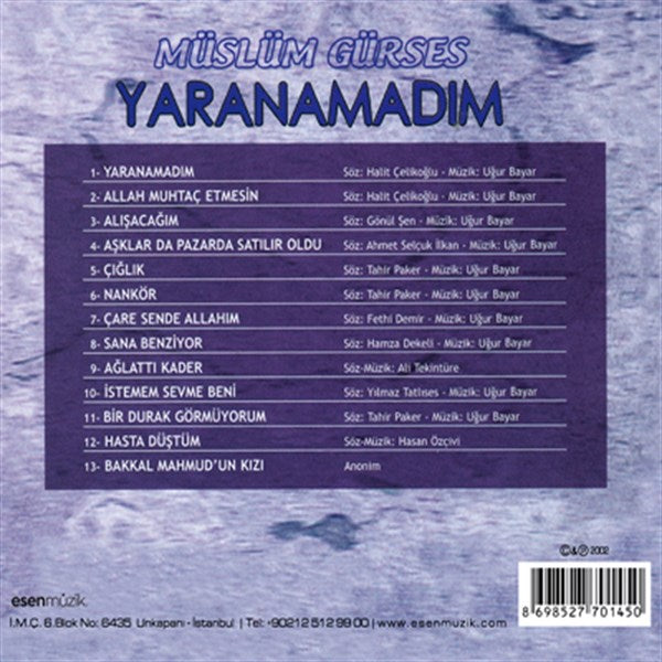 Müslüm Gürses - Yaranamadım (CD)