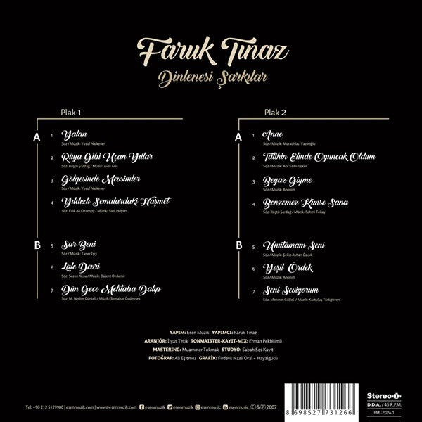 Faruk Tinaz - Dinlenesi Sarkilar (2 Plak ( 2 Schallplatten )