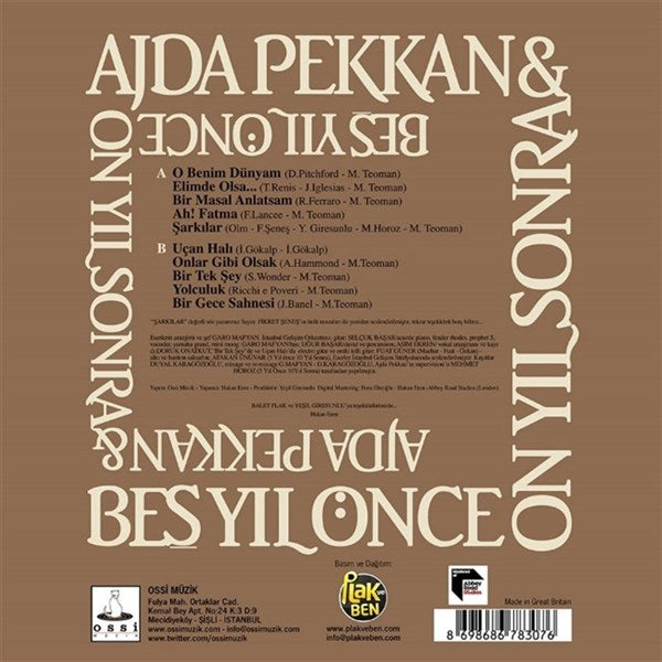 Ajda Pekkan - Bes Yil Önce On Yil Sonra Plak ( Schallplatte )