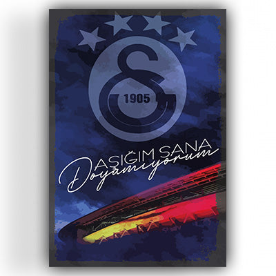 Galatasaray Stadyumu Retro Ahsap Poster